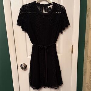 LC Lauren Conrad Black Lace Mini Dress Size 10